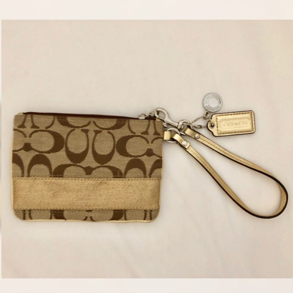 Brown Coach wristlet